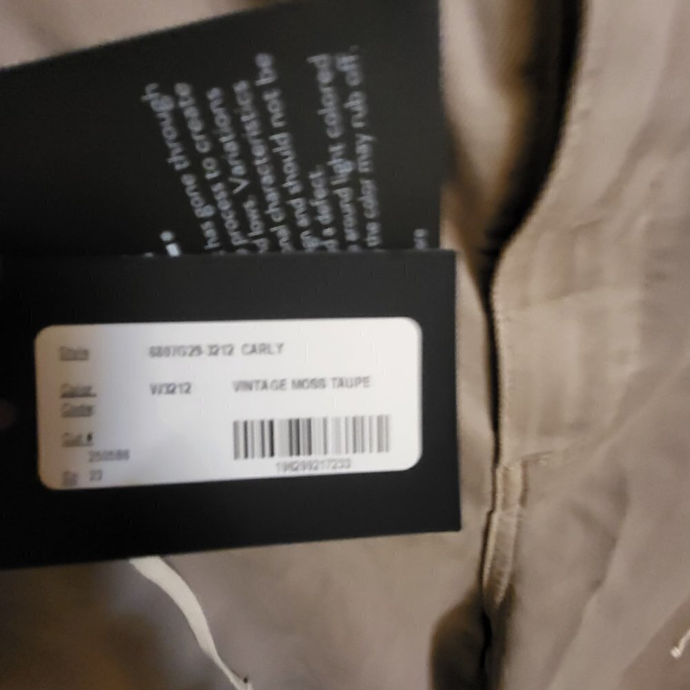 ANTHROPOLOGIE Paige Carly High-Rise Wide-Leg Jeans Moss Taupe Sz: 33 NWT - Picture 13 of 13